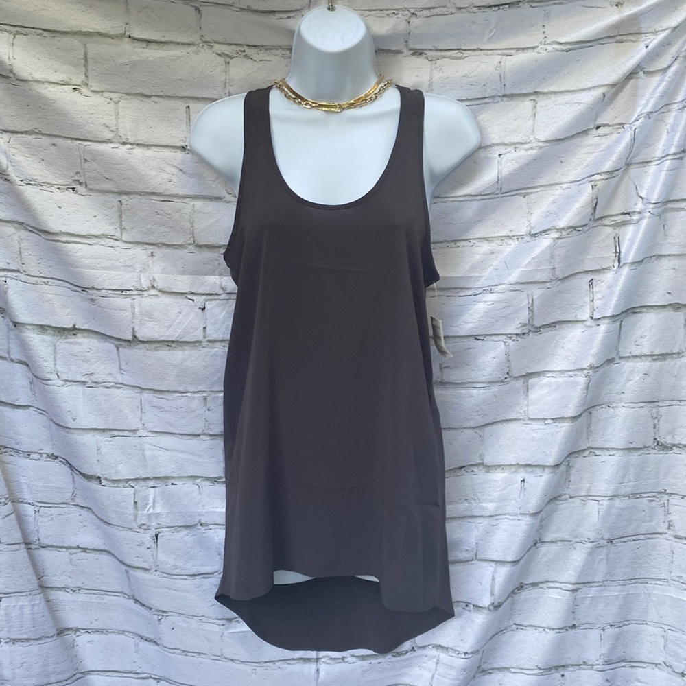 Nordstrom Frenchie Razorback chiffon tank top gray